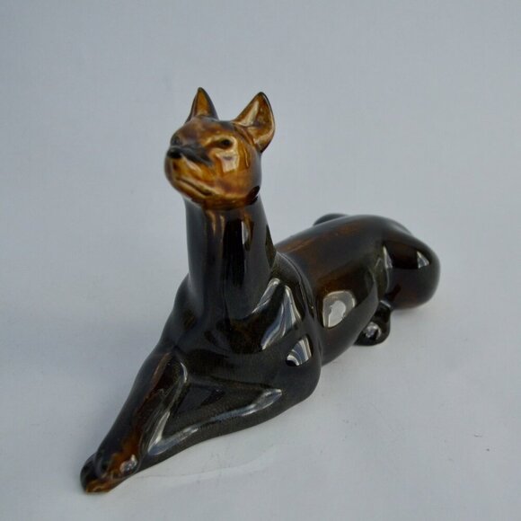 Vintage MCM Doberman Ceramic Figurine Brazil 4166 - Picture 1 of 5
